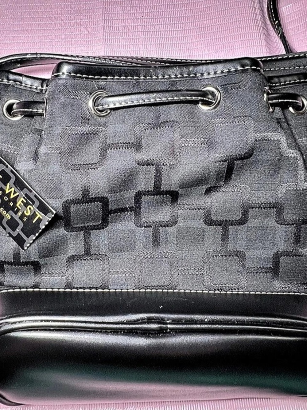 Nine West Geometric Shoulder Bag in Black & Gray